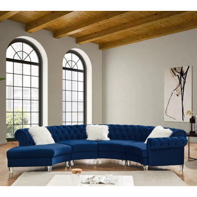 Indulge - Velvet 4 Piece Modular Corner Sectional